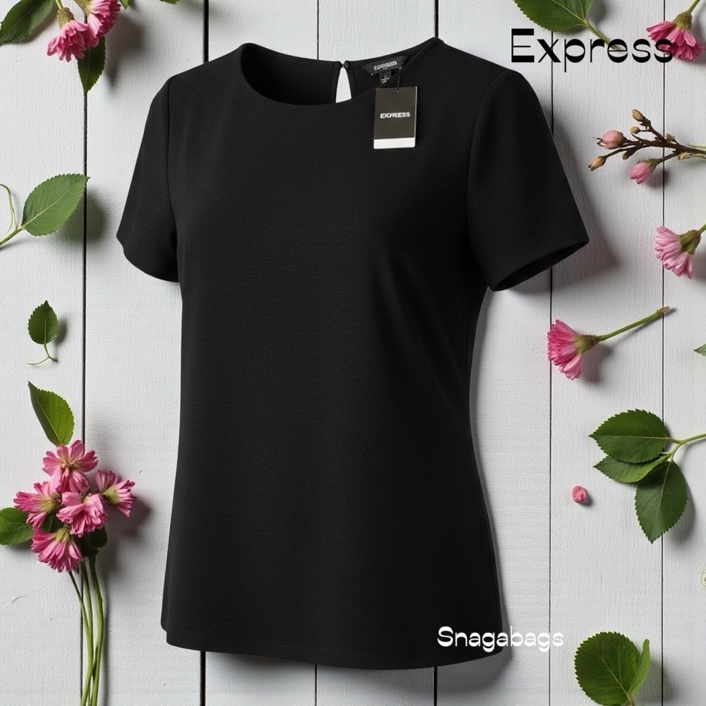 NWT Women’s Express Elegant Black Blouse Top  XL